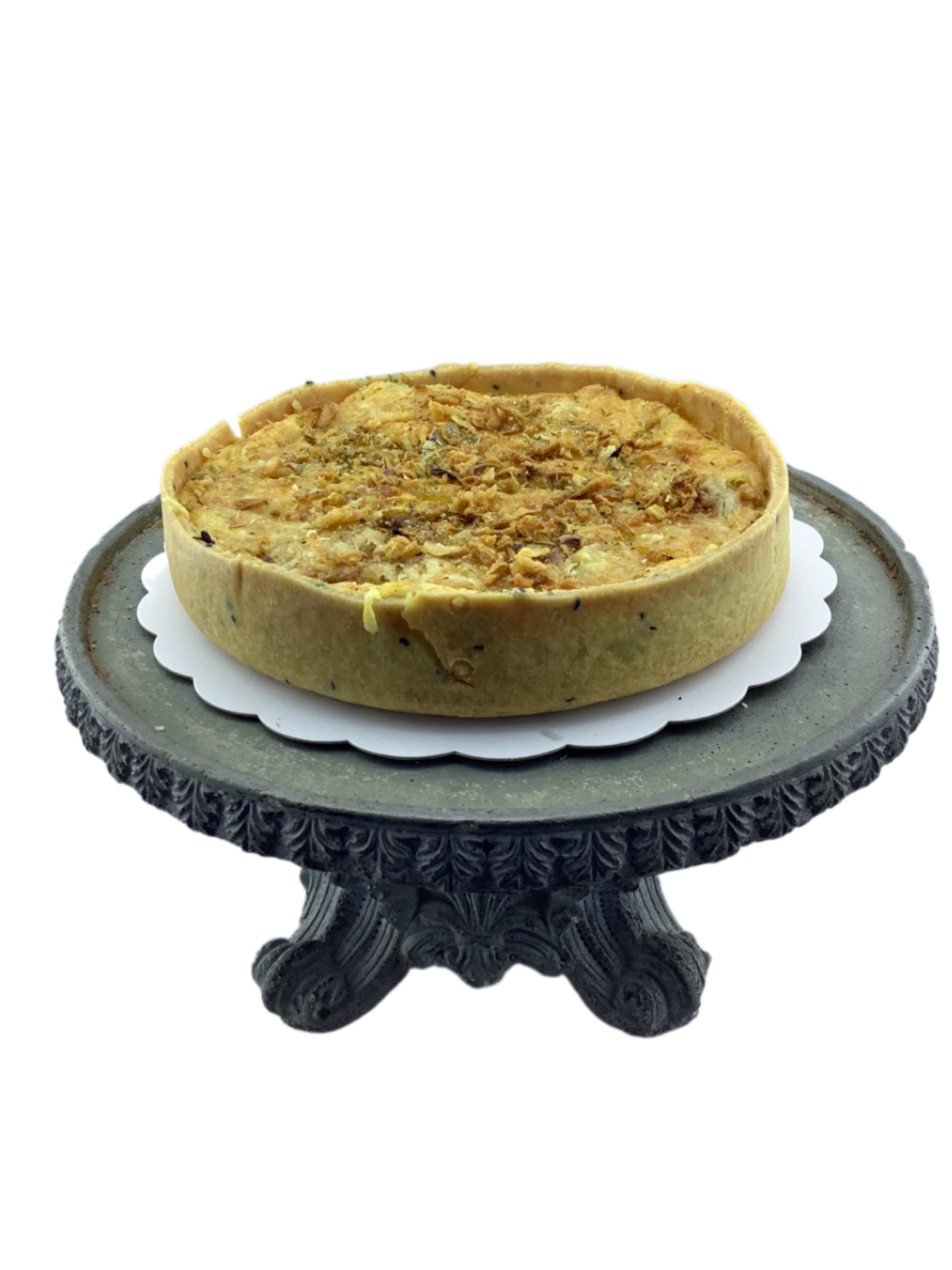 Quiche met gekarameliseerde ui en cheddar
