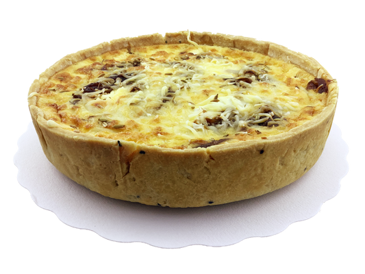 Quiche met gekarameliseerde rode ui