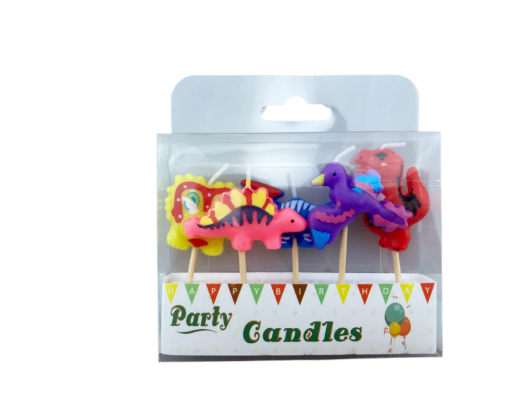 Set dinosaurus taartkaarsen