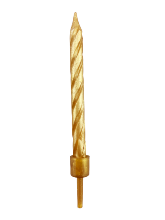'Gouden' taartkaars met houder