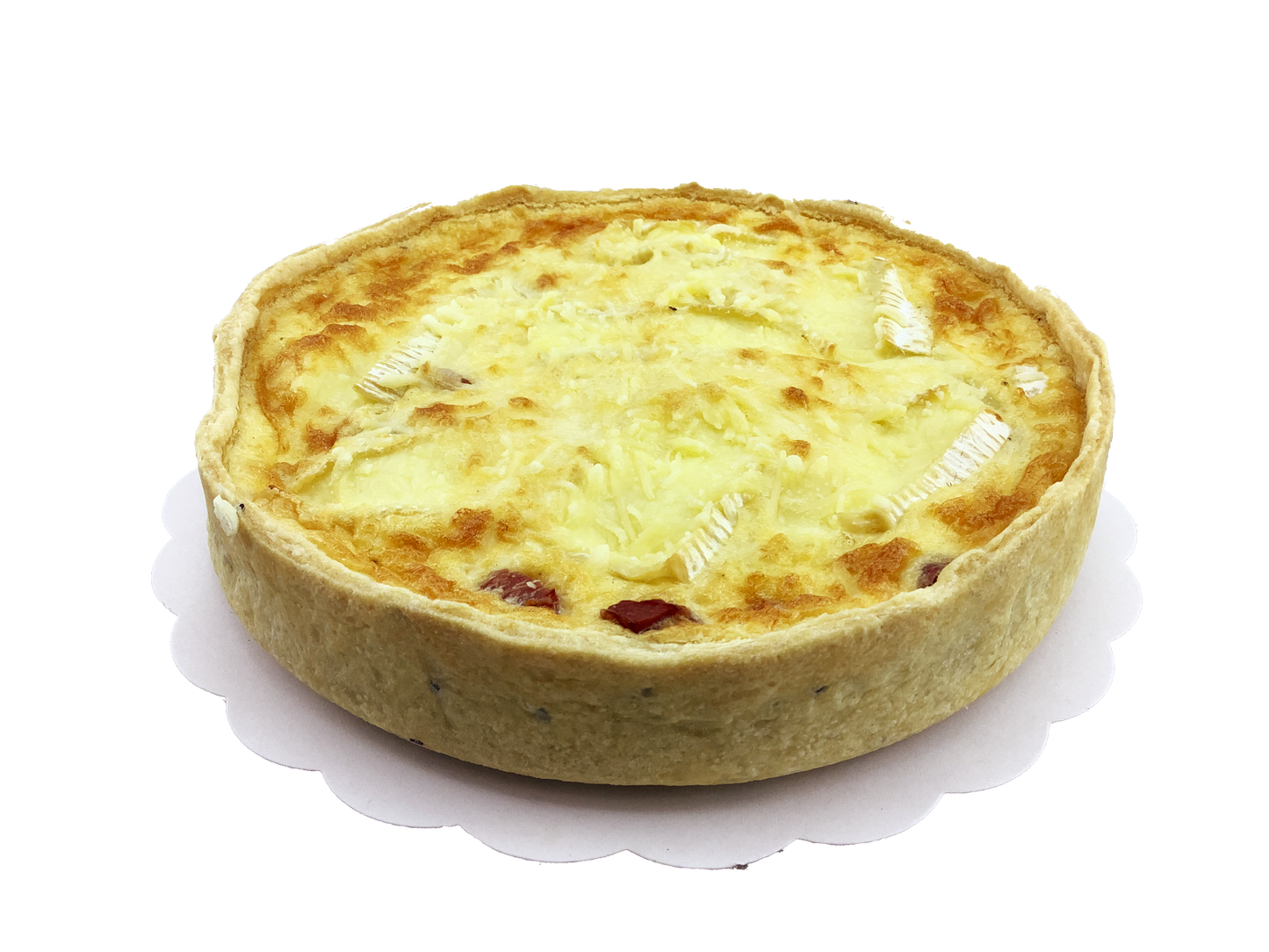 Quiche met aardappelen, spek en brie