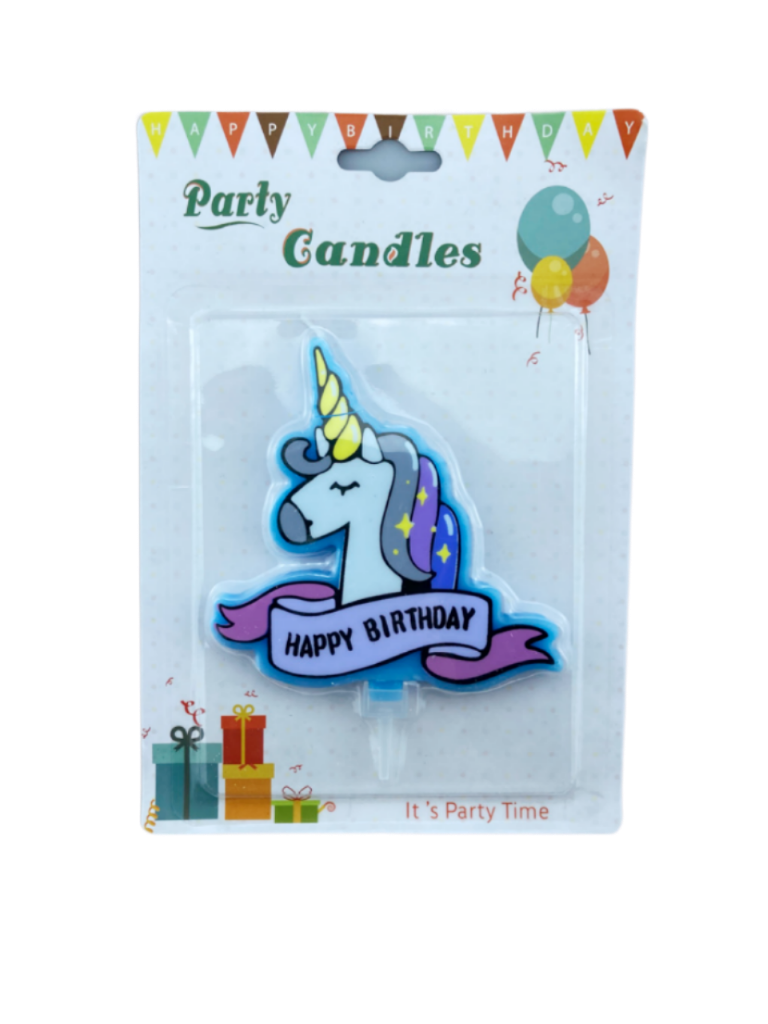 Taartkaars Unicorn Happy Birthday