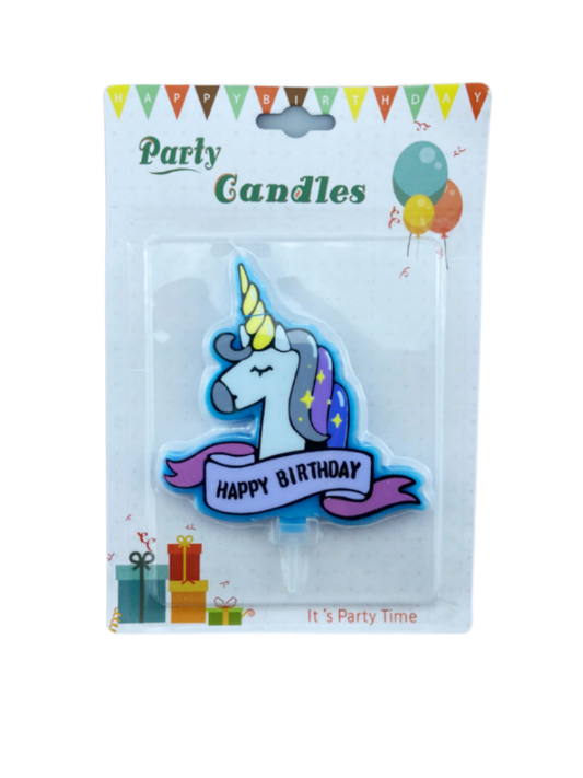 Taartkaars Unicorn Happy Birthday