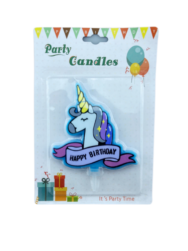 Taartkaars Unicorn Happy Birthday