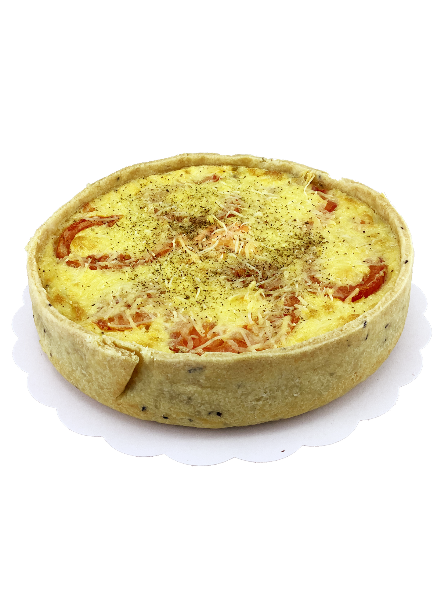 Quiche met zalm, prei en tomaat
