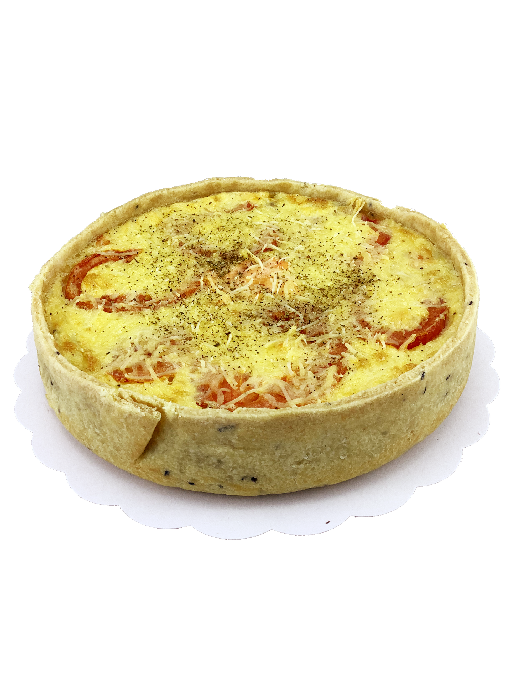 Quiche met zalm, prei en tomaat